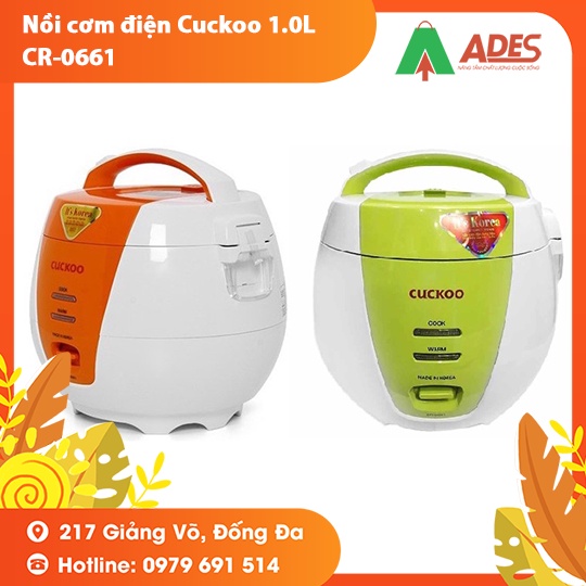 [Mã 154ELSALE2 giảm 7% đơn 300K] Nồi cơm điện Cuckoo 1.0L CR-0661 (Xanh/ Cam) 2-4 người ăn - BH chính hãng