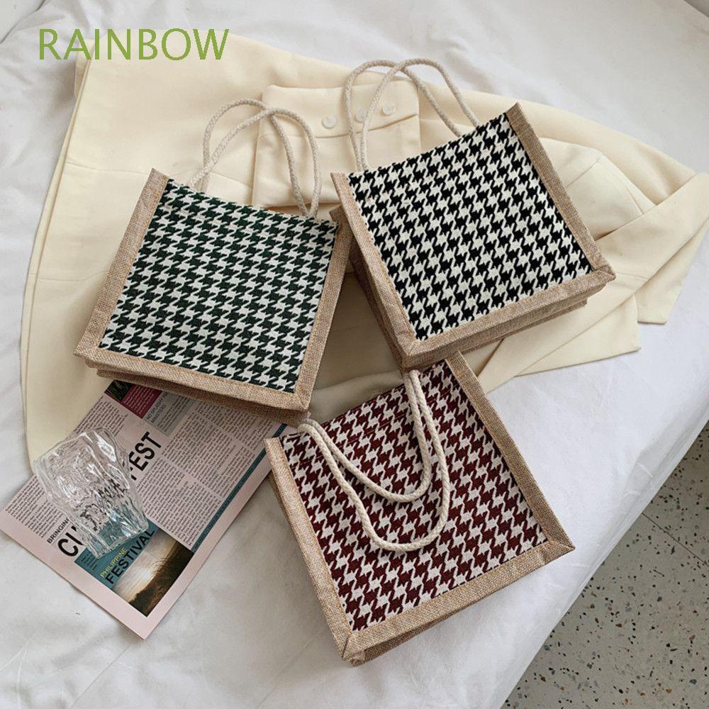 Túi xách tote đeo vai bằng vải bố chống nước họa tiết kẻ ô sang trọng thời trang thích hợp đi biển nhiều màu