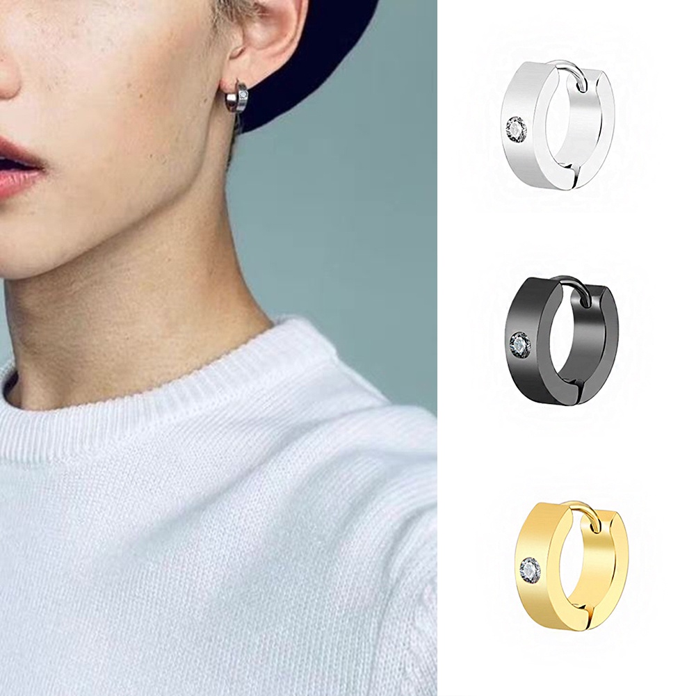 Khuyên Tai Tròn Bằng Thép Titan Chất Lượng Cao Cho Nữ