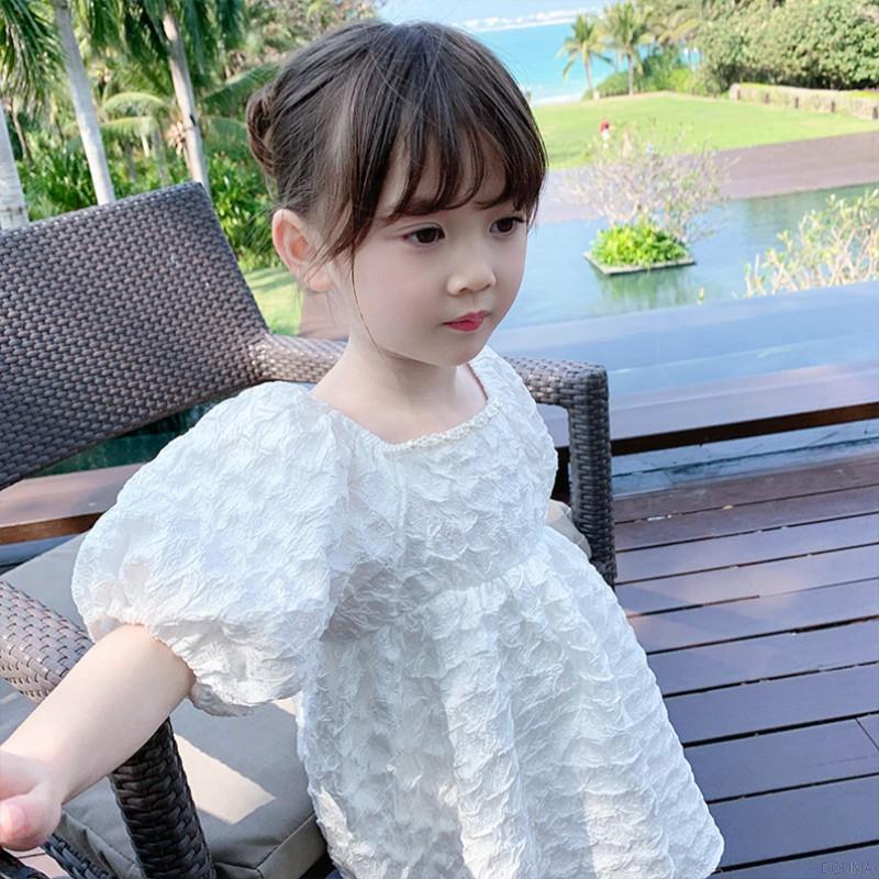 Đầm tay phồng thiết kế hợp thời trang cho bé 3-8 tuổi