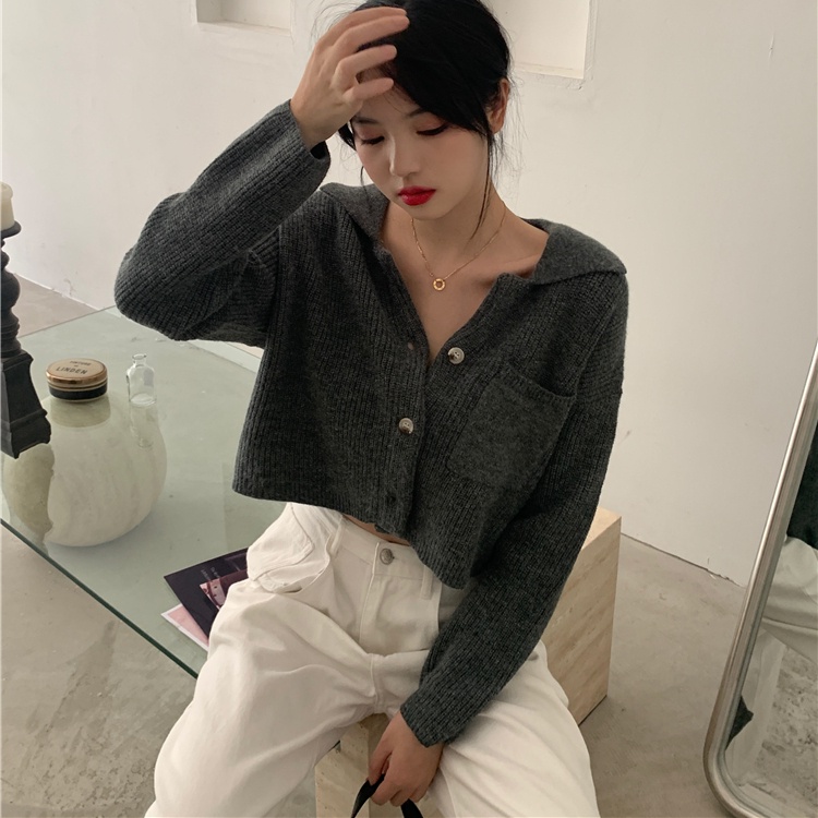 SUXI Áo Khoác Cardigan Dệt Kim Tay Dài Màu Sắc Thanh Lịch