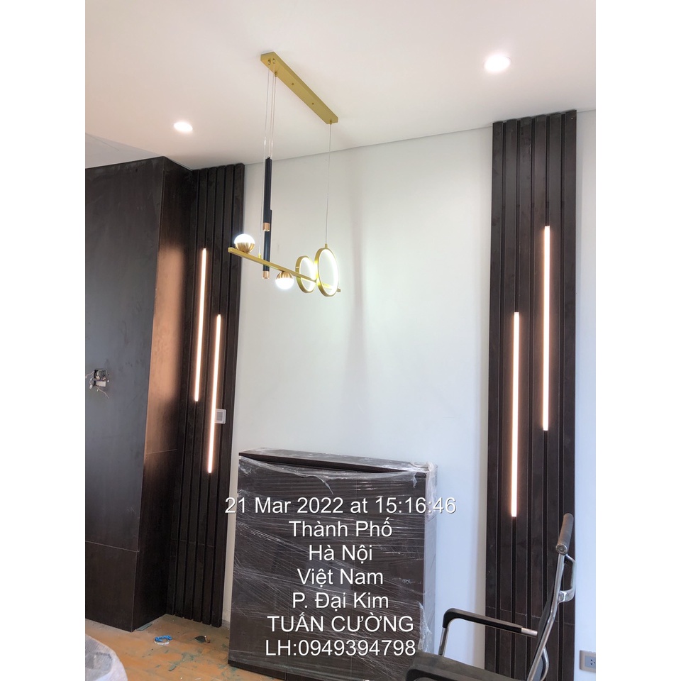 Đèn thả bàn ăn hiện đại, đèn trang trí nội thất decor ánh sáng Led 3 màu khung thép sơn tĩnh điện