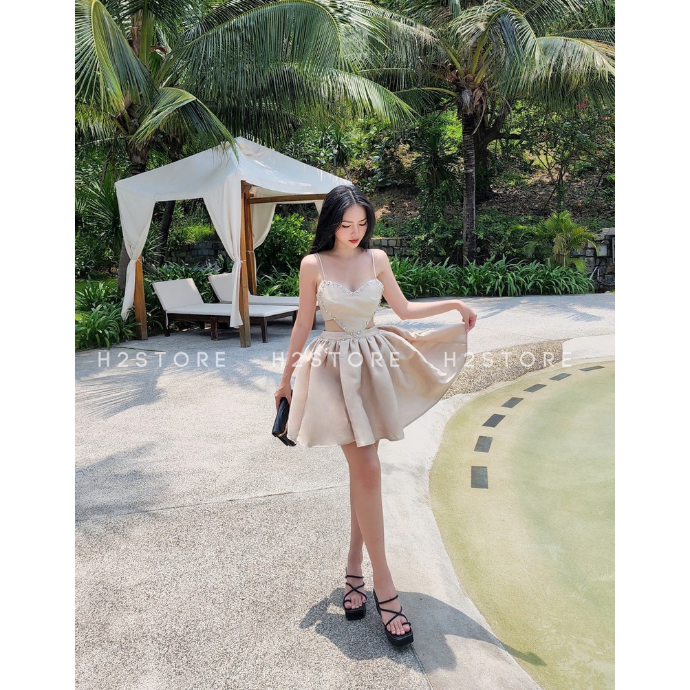 ĐẦM 2 DÂY VIỀN ĐÁ TRÁI TIM