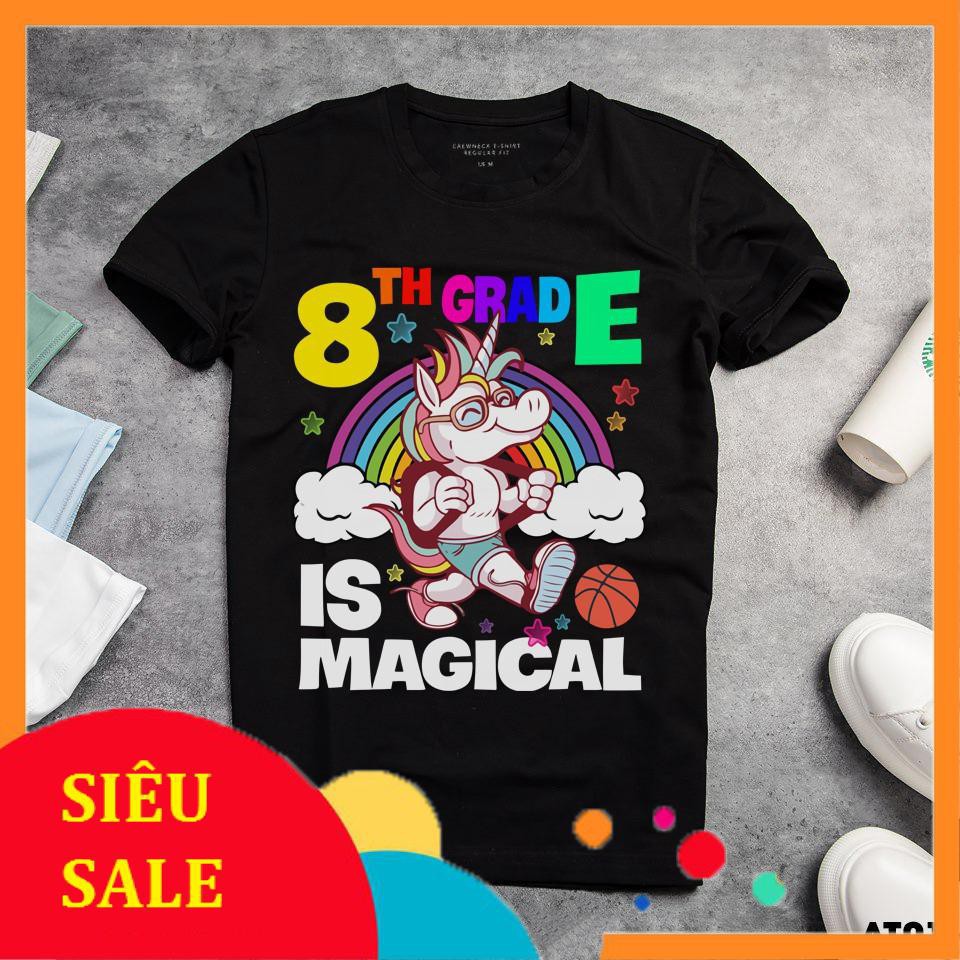 (SALE) [GIÁ SẬP SÀN] [GIÁ XƯỞNG] Áo thun in unisex,tay ngắn, tay lỡ, áo thun is magical, 8th grade, 