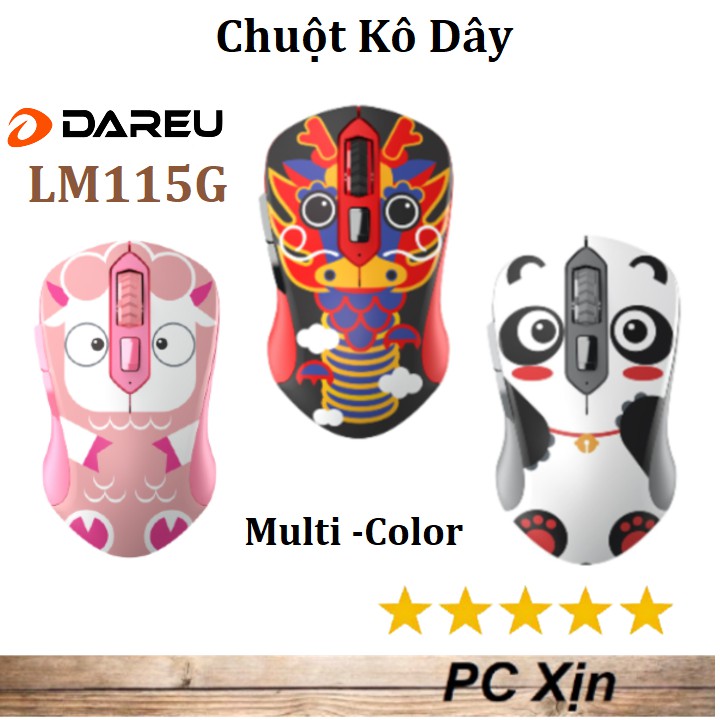 Chuột DAREU LM115G Multi-Color Không Dây - Bảo Hành 24 Tháng