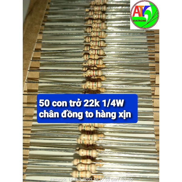 50 điện trở 22k 1/4W xịn