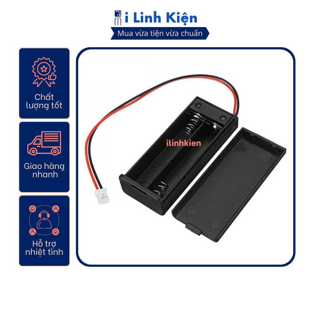 Đế 2 PIN AAA có nắp (PIN đũa nhỏ)