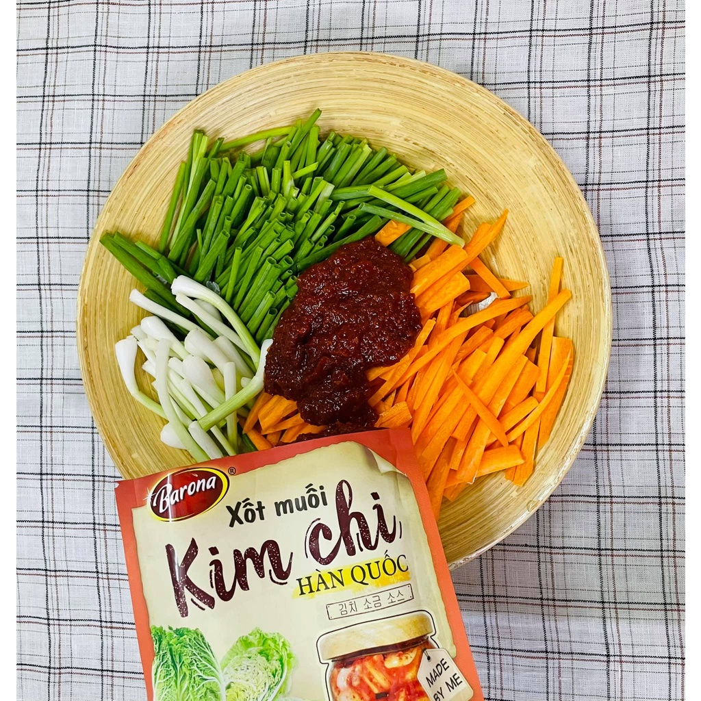 Xốt Muối Kim Chi Hàn Quốc Barona 180g, Combo 3 gói Tặng 1 Hũ Thủy Tinh Cao Cấp