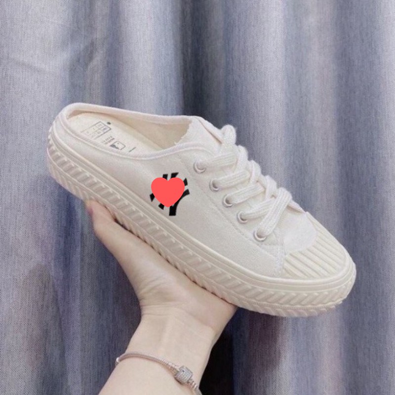 Sục Mlb NY nữ, giày sục đạp gót mũi tròn NY cao cấp full box bill free ship toàn quốc | BigBuy360 - bigbuy360.vn