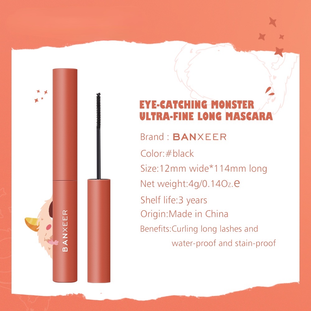 Mascara Trang Điểm Lông Mi Dài Siêu Mịn Chống Nước Cho Nữ