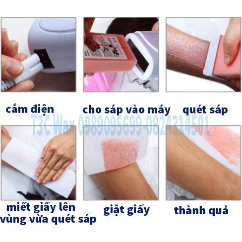 Bộ Máy wax lông nóng Depilatory, sáp wax + 7 tờ giấy wax không đau siêu sạch lông