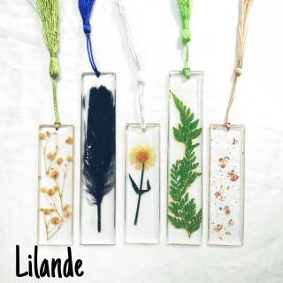 Bookmark đánh dấu sách DIY cây lá hoa vàng Lilande