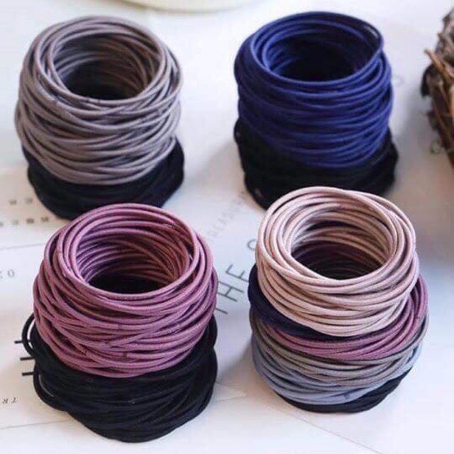 Set 100 dây buộc tóc nhiều màu  GDHOAC15