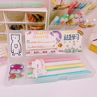 Túi Đựng Bút Chì Cỡ Lớn Màu Trong Suốt Đơn Giản Kiểu Hàn Quốc
