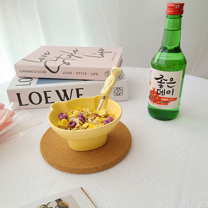 Miếng lót cốc hình tròn cách nhiệt thiết kế đơn giản phong cách Nhật Bản sử dụng tiện lợi