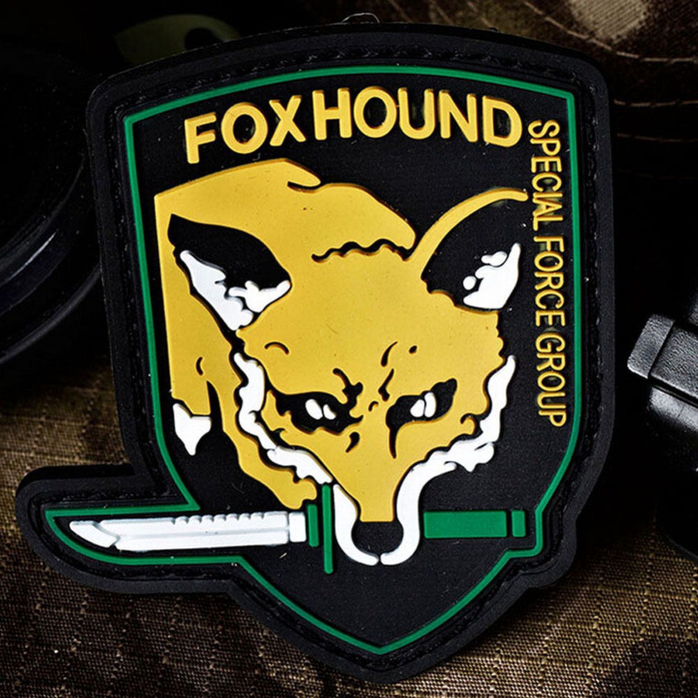 Kim Loại Gear Chắc Chắn Foxhound Biểu Tượng Miếng Dán Cáo Hound Đồng Nhất Miếng Dán Huy Hiệu Militar