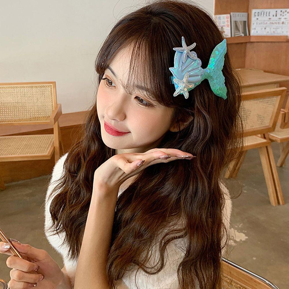 Kẹp Tóc Đính Kim Sa Lấp Lánh Phong Cách Nhật Bản Dễ Thương Cho Nữ