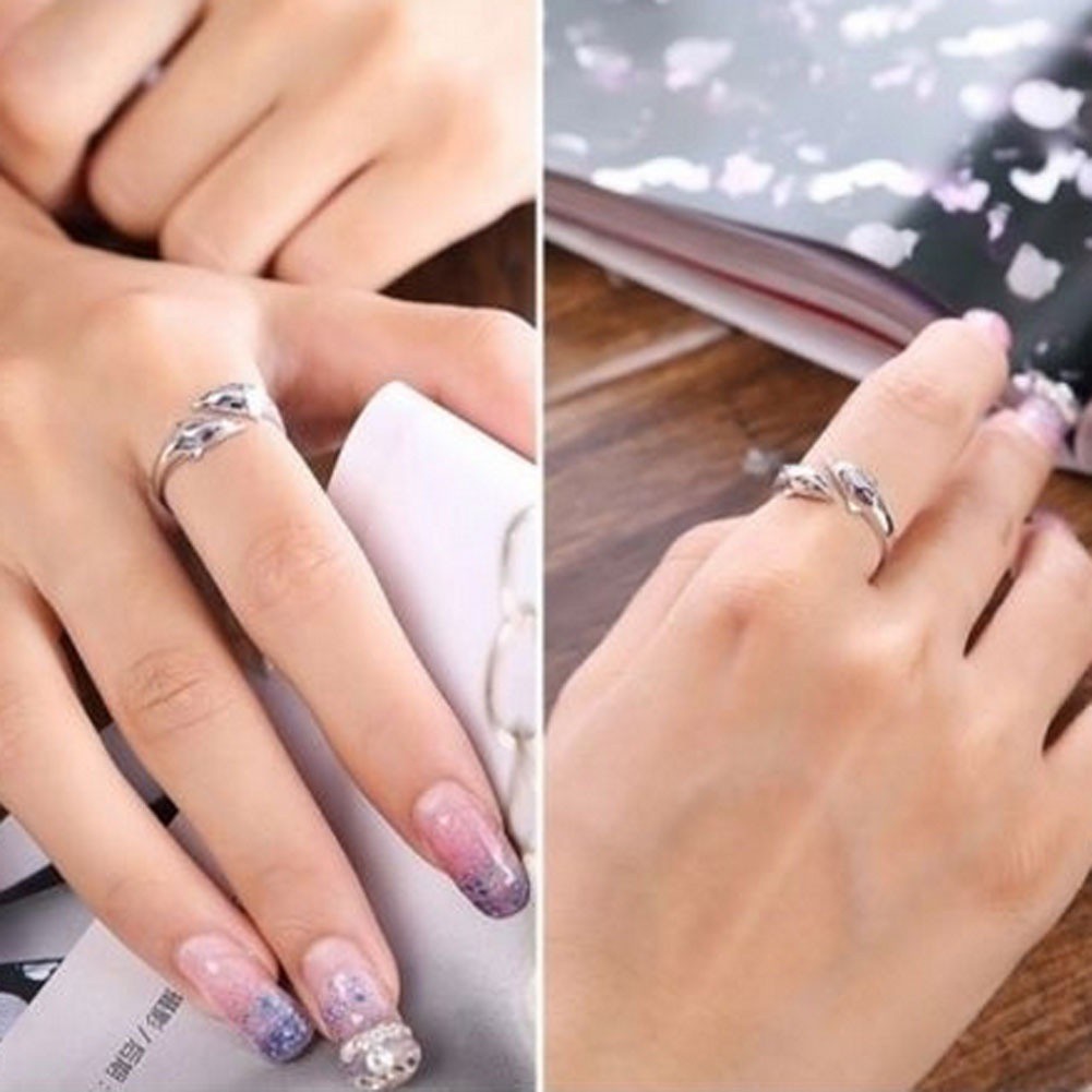 Nhẫn đôi mạ bạc 925 hình cá heo dễ thương