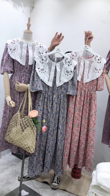Váy hoa nhí vintage cổ lá sen Ulzzang style🌸 VFF8932 Hàng Quảng Châu