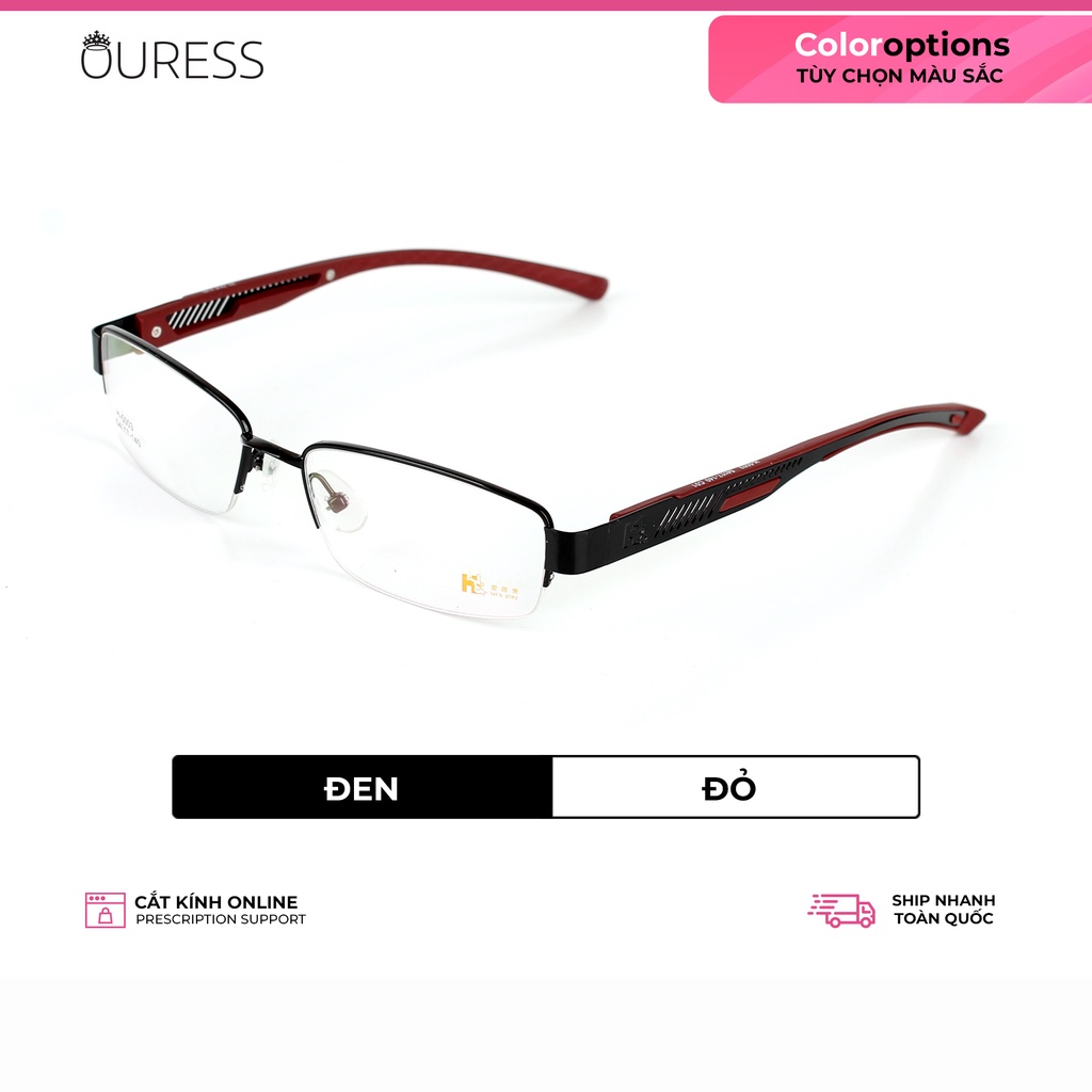 Gọng kính hợp kim xẻ cước siêu nhẹ siêu bền hợp thời trang Ouress h5003