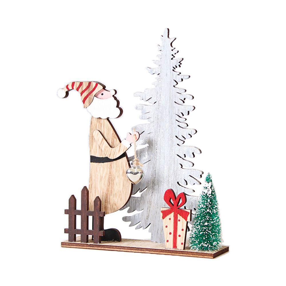 Phụ Kiện Trang Trí Giáng Sinh Bằng Gỗ Thiết Kế Rỗng 3D Sáng Tạo
