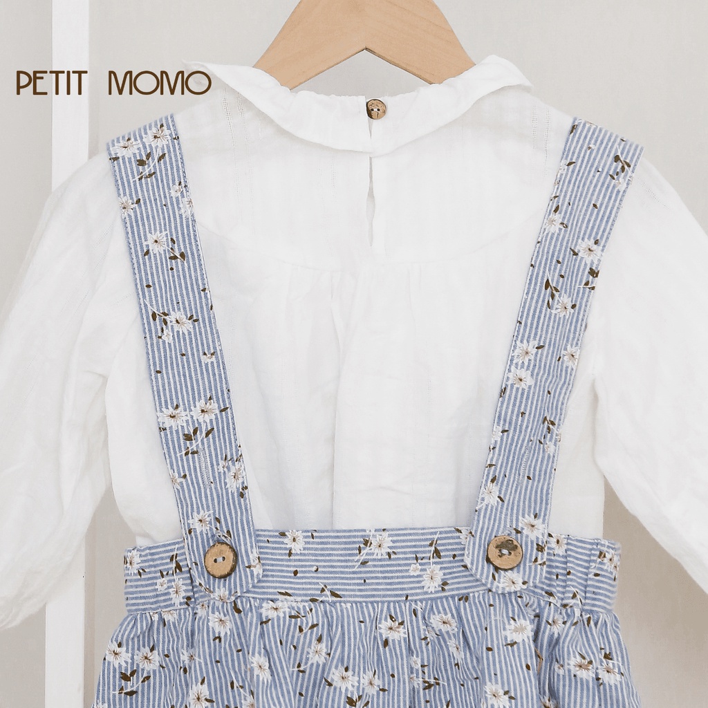 Váy Yếm Cho Bé Gái 1-6 Tuổi PETIT MOMO Chất Vải Thô Mềm Mại Thiết Kế Có Túi Họa Tiết Hoa Nhí H167