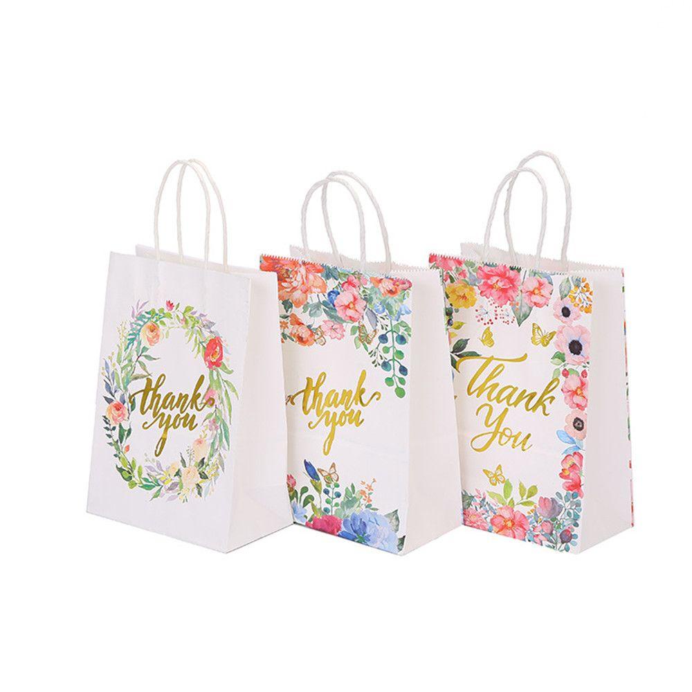 Set 12 Túi Giấy Kraft In Chữ Thank You Dùng Để Đựng Quà Cưới