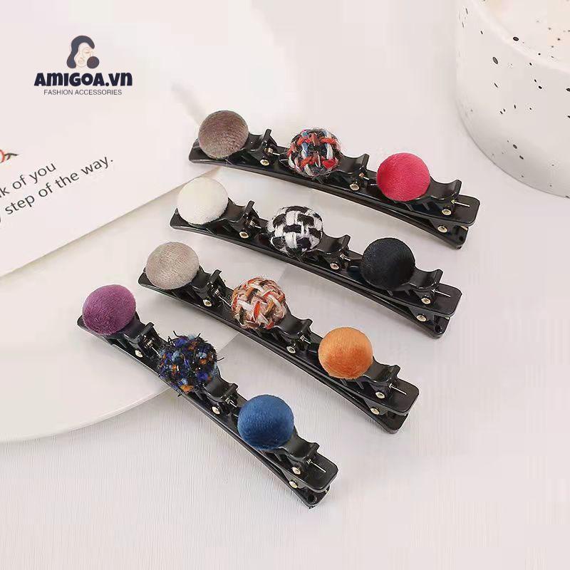 Kẹp Tóc Mái Hai Mặt Dệt Kim Loại Xoắn Ốc Dành Cho Nữ