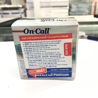 Que thử đường huyết On call Platinum