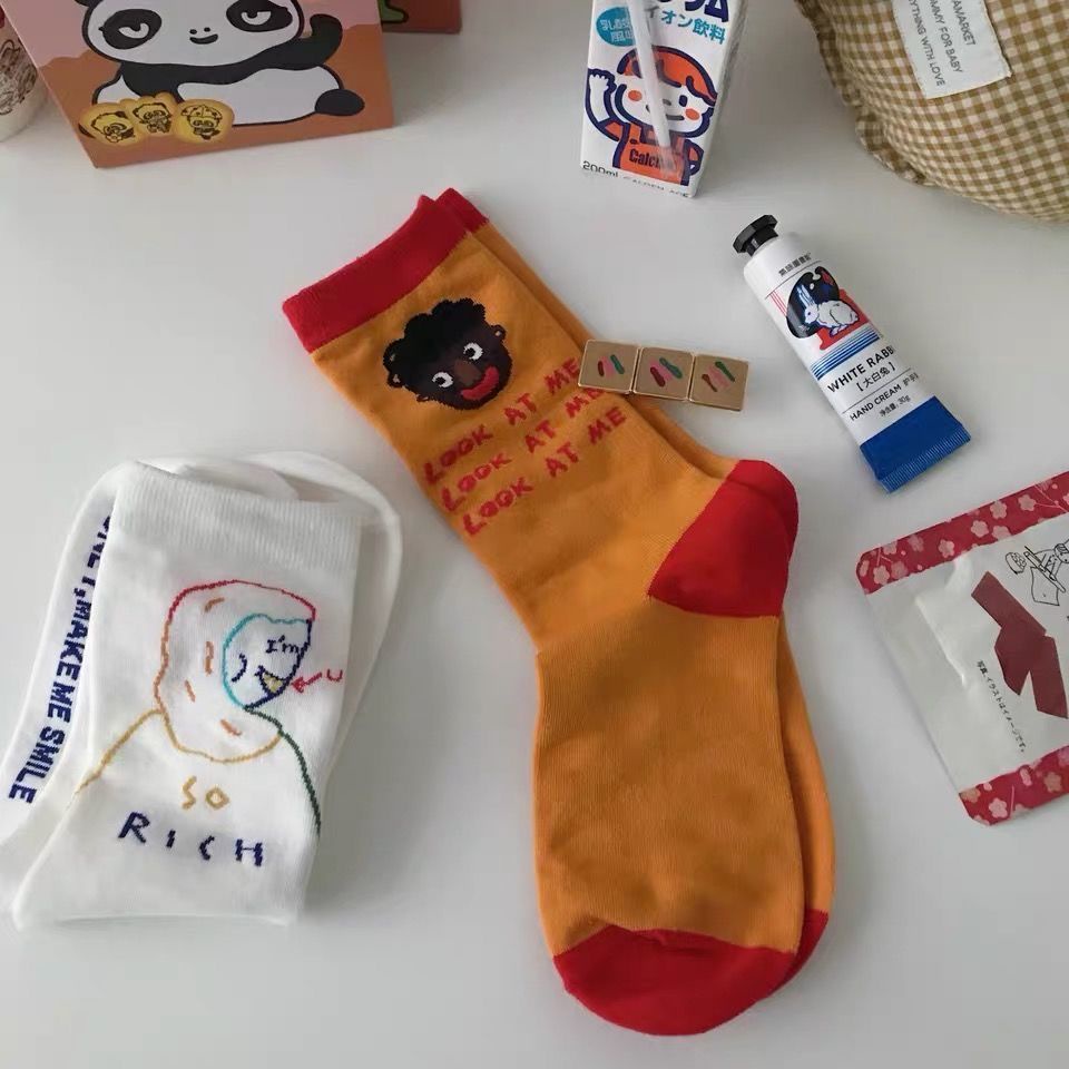 Vớ Cổ Cao Màu Sắc Dễ Thương Dành Cho Nữ