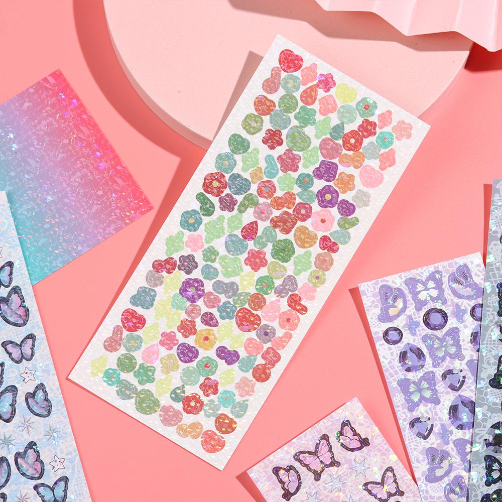 PISTA Nhãn Dán Laser Hình Bướm Nhiều Màu Sắc Trang Trí Album