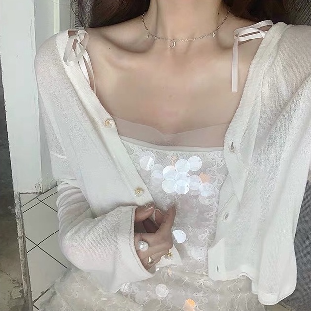 Áo Khoác Cardigan Dệt Kim Mỏng Chống Nắng Thời Trang Mùa Hè Cho Nữ | BigBuy360 - bigbuy360.vn