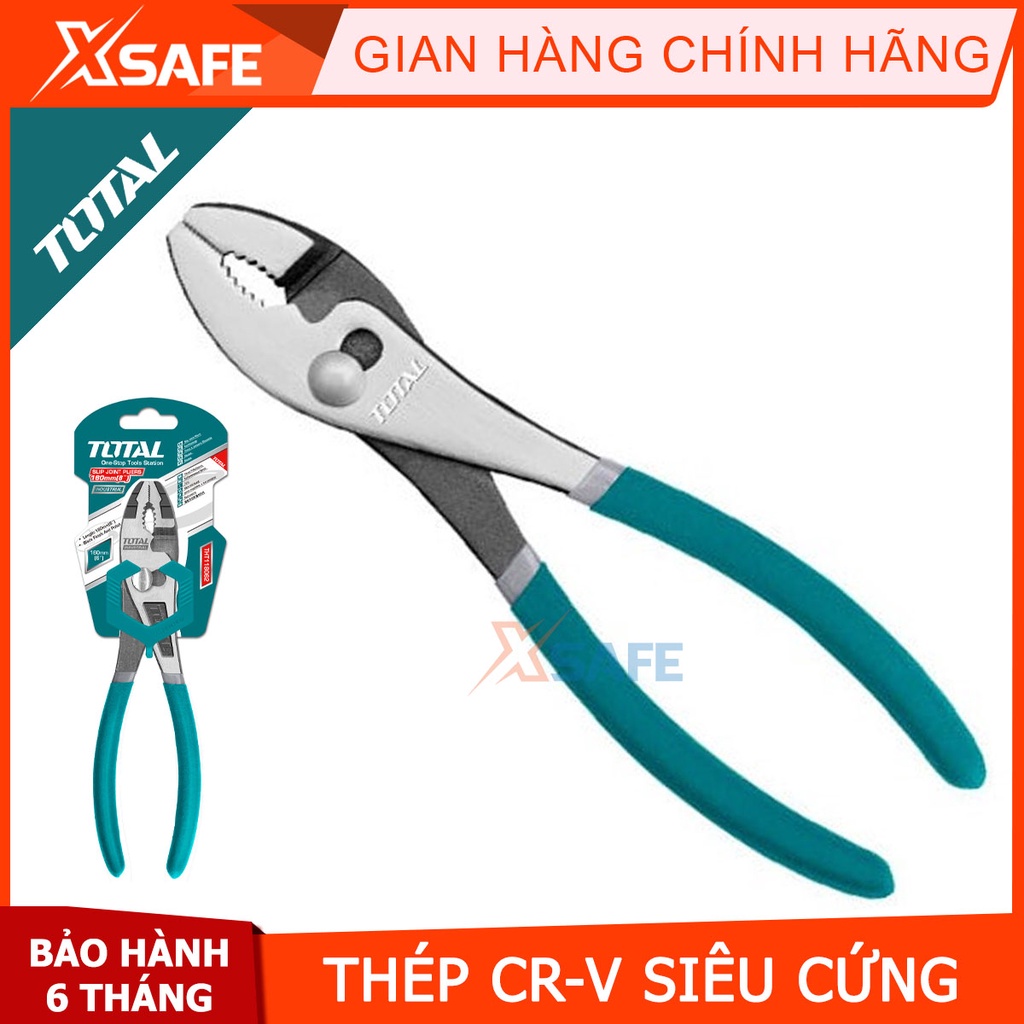 Kìm mũi trượt TOTAL kích thước 6inch 8inch 10inch Kềm kẹp khớp nối trượt thép Cr-V, không rỉ sét siêu cứng chắc