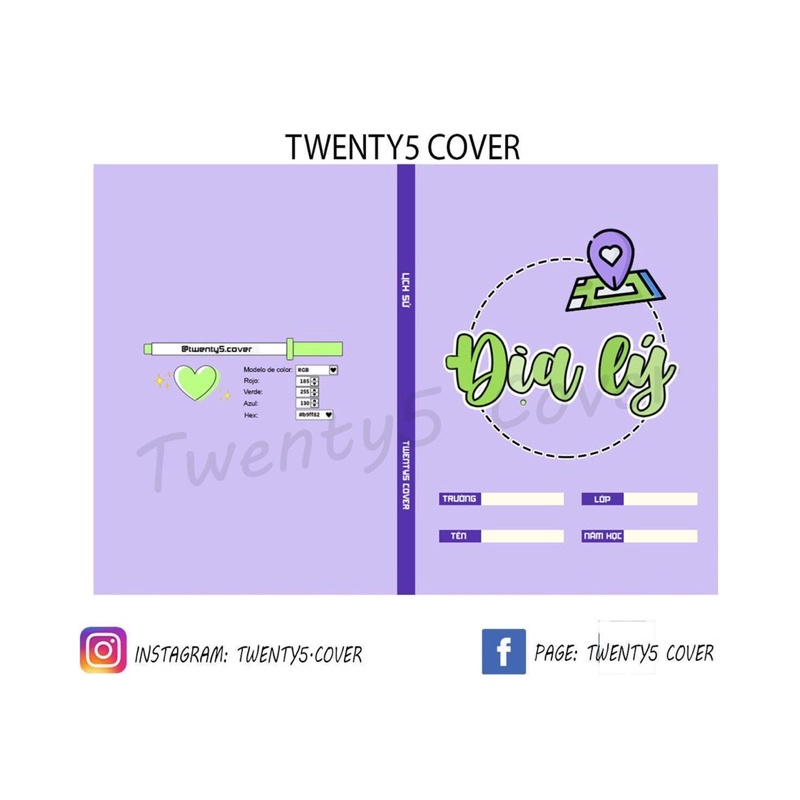 Set giấy bao tập - sách theo môn mẫu 03