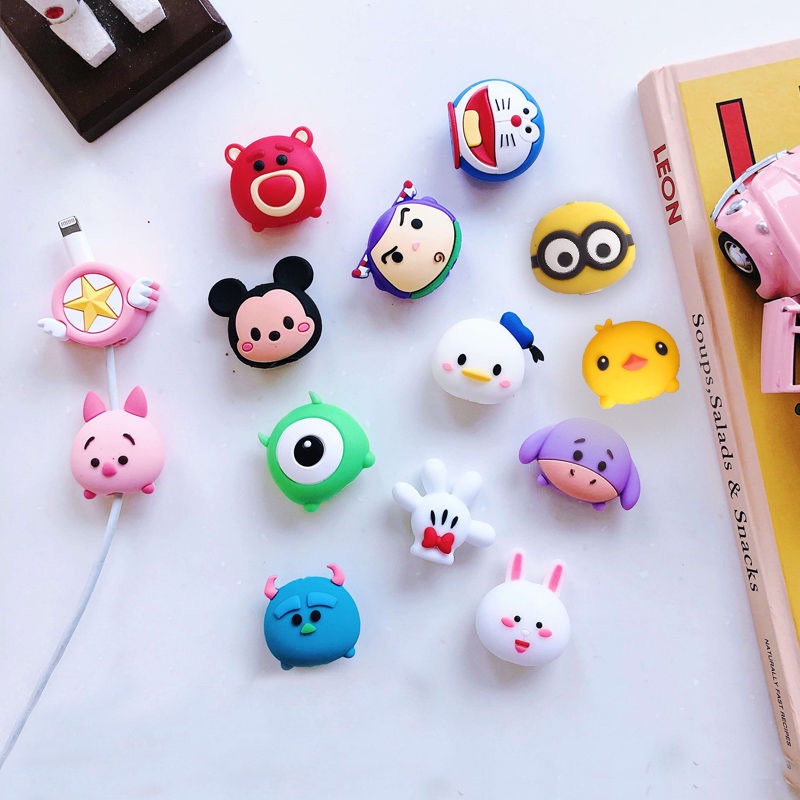 Phụ kiện bảo vệ đầu cắm dây cáp phong cách hoạt hình đáng yêu