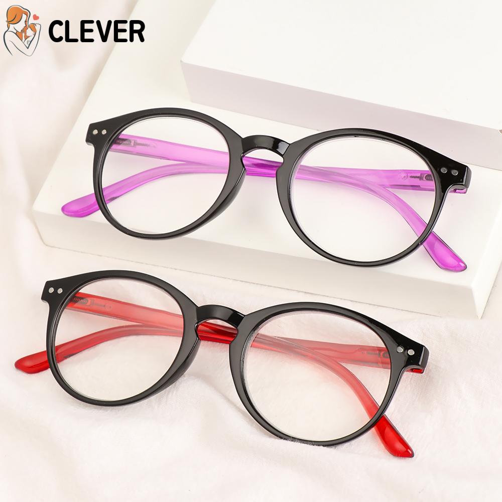 CLEVER Unisex Reading Glasses Portable PC Frames Presbyopic Glasses High-definition Ultralight Spring Hinge +1.00~+4.00 Eyeglasses/Multicolor