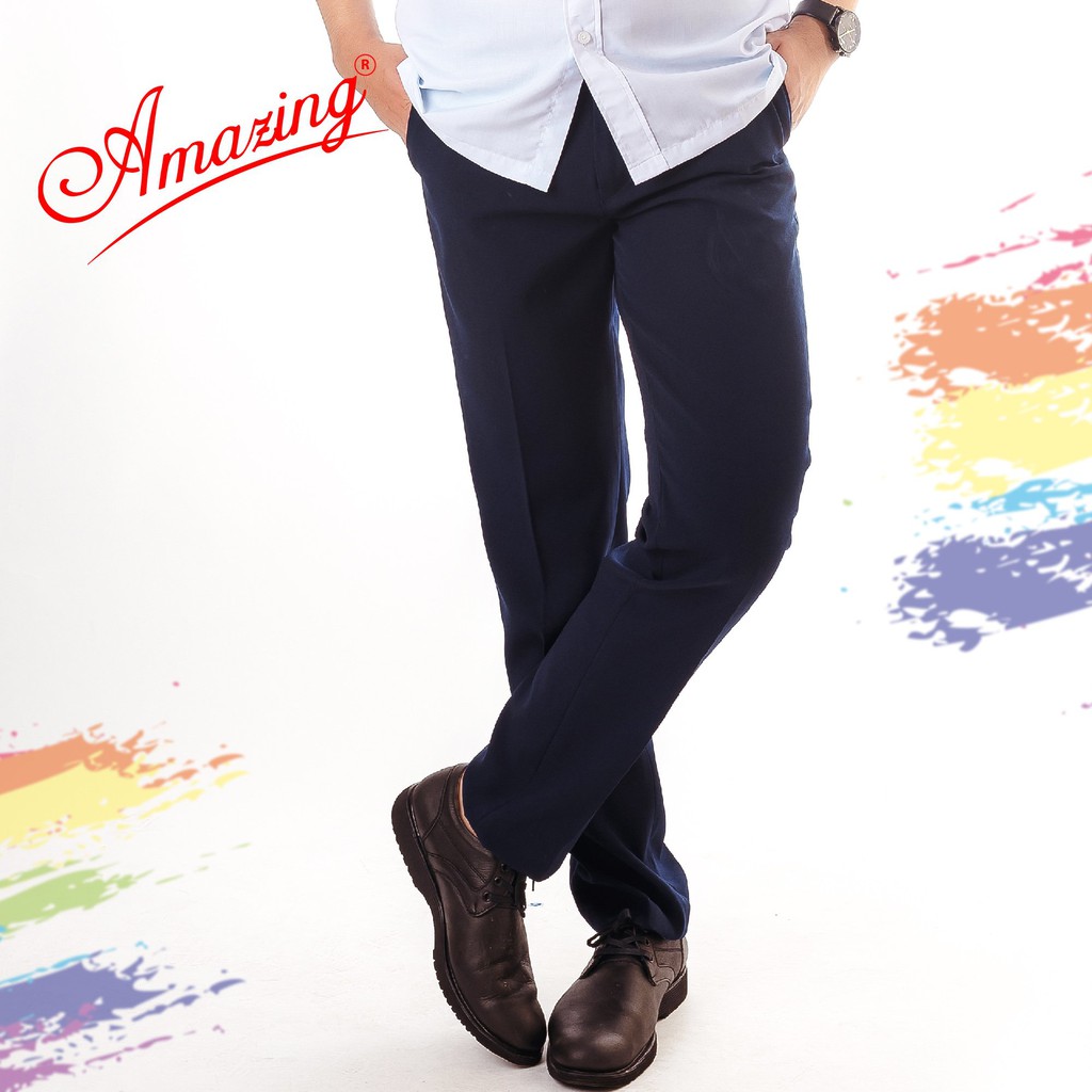 Quần tây âu Amazing form body Hàn Quốc, ống côn, chất liệu co giãn, đồng phục học sinh màu đen và xanh đen | BigBuy360 - bigbuy360.vn