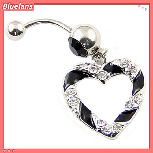 Khuyên rốn hình tim đính đá bằng thép y tế