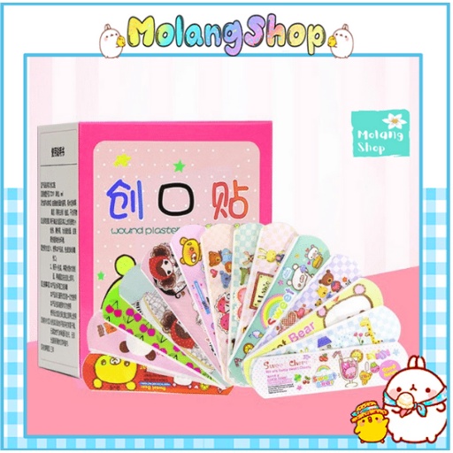 [Hộp 100 miếng] Băng dán y tế hoạt hình - Urgo Hoạt hình Dễ Thương Molangshop