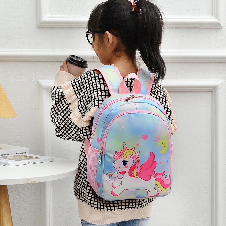 Ba Lô Đi Học Cỡ Lớn In Hoạt Hình Kỳ Lân / Nàng Tiên Cá Dễ Thương Cho Bé Mẫu Giáo