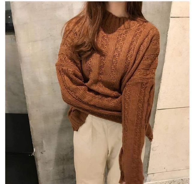 Áo len móc vặn thừng from rộng MH
