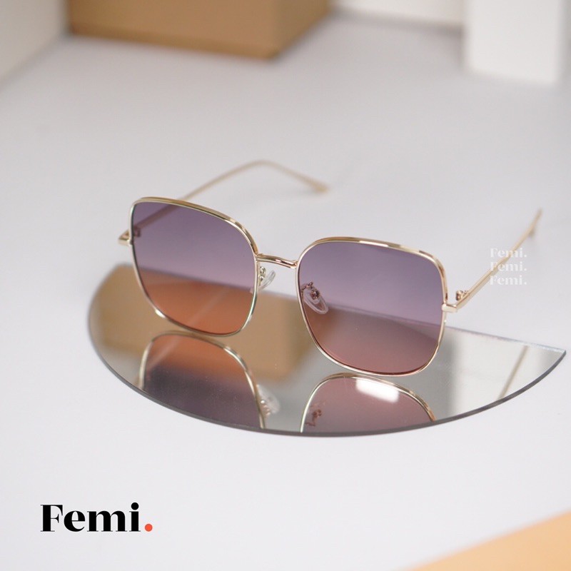 Kính râm nữ Femi Bibi chính hãng kính mát nữ kim loại phong cách Hàn Quốc
