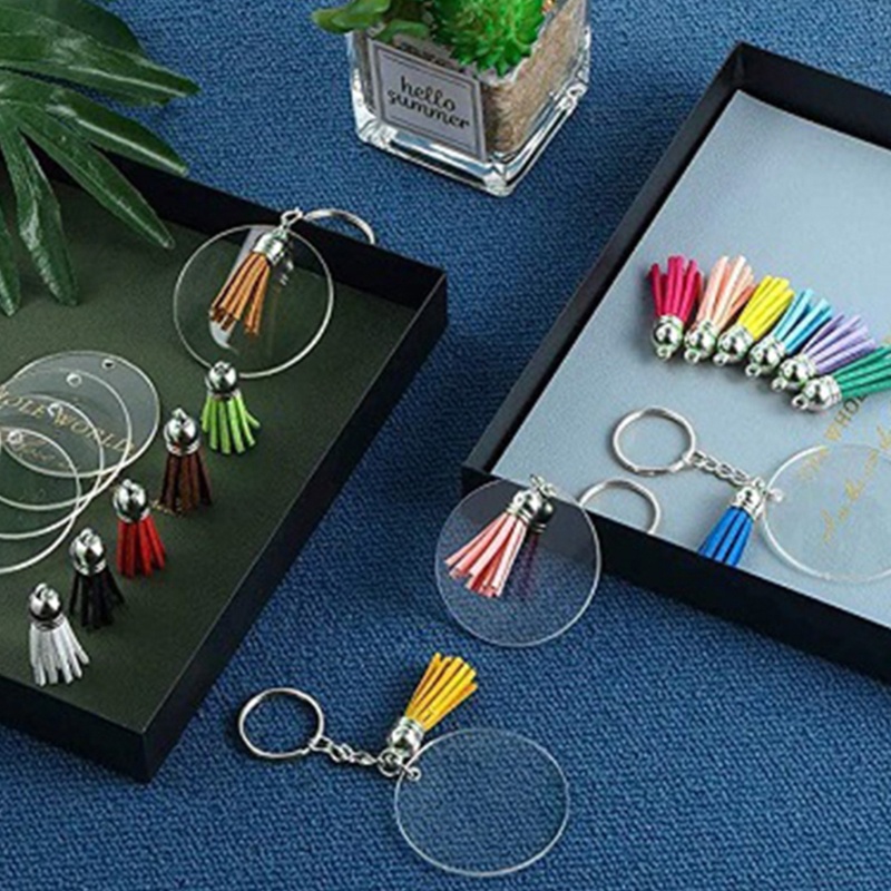 Mojito Móc Khóa Dạng Tua Rua Nhiều Màu Bằng Kim Loại Kèm 100 Vòng Nhỏ Kèm 100 Đinh Vít Tự Làm