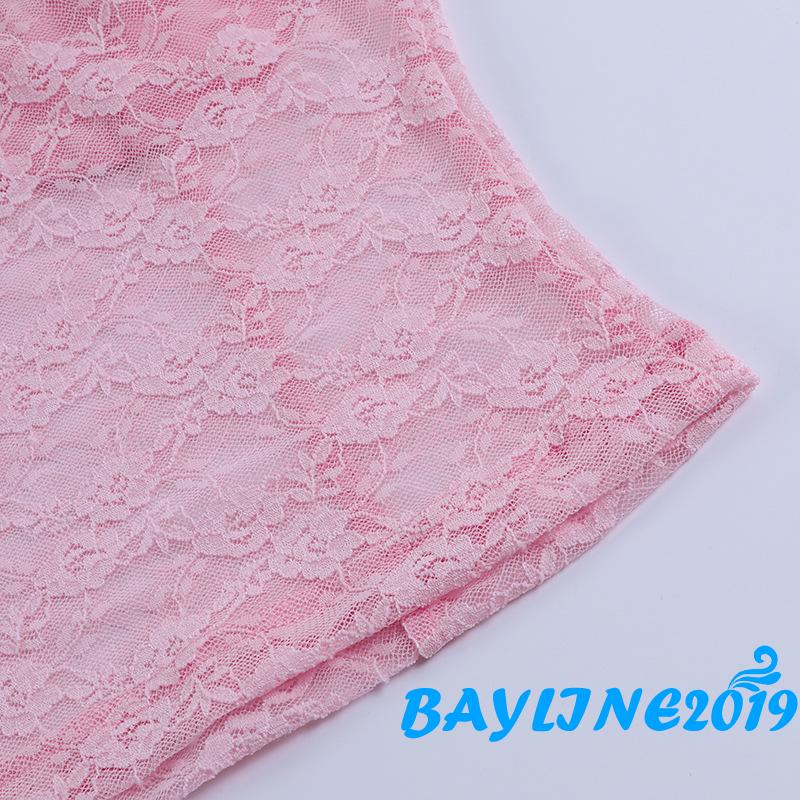 Áo cổ thuyền hở rốn màu trơn phối ren thời trang quyến rũ cho nữ