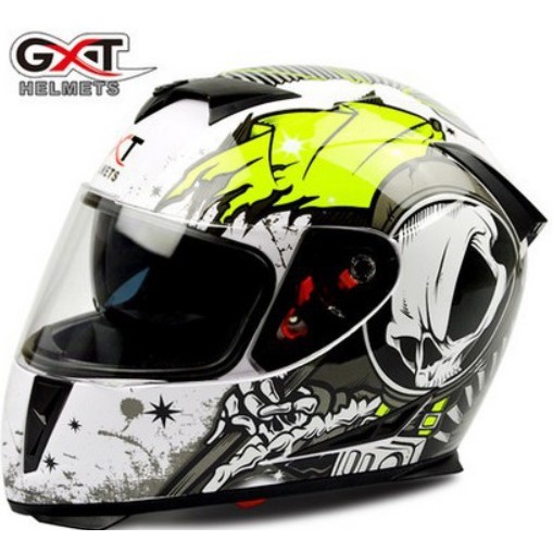 Mũ nón bảo hiểm GXT fullface full face TQ đầu lâu màu vàng đen
