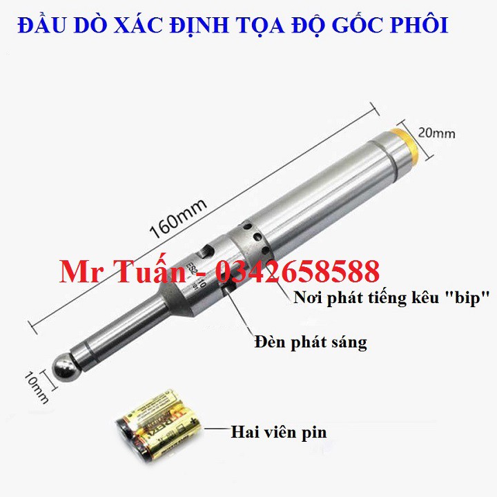 Đầu dò điện tử xác định tọa độ gốc phôi máy phay CNC