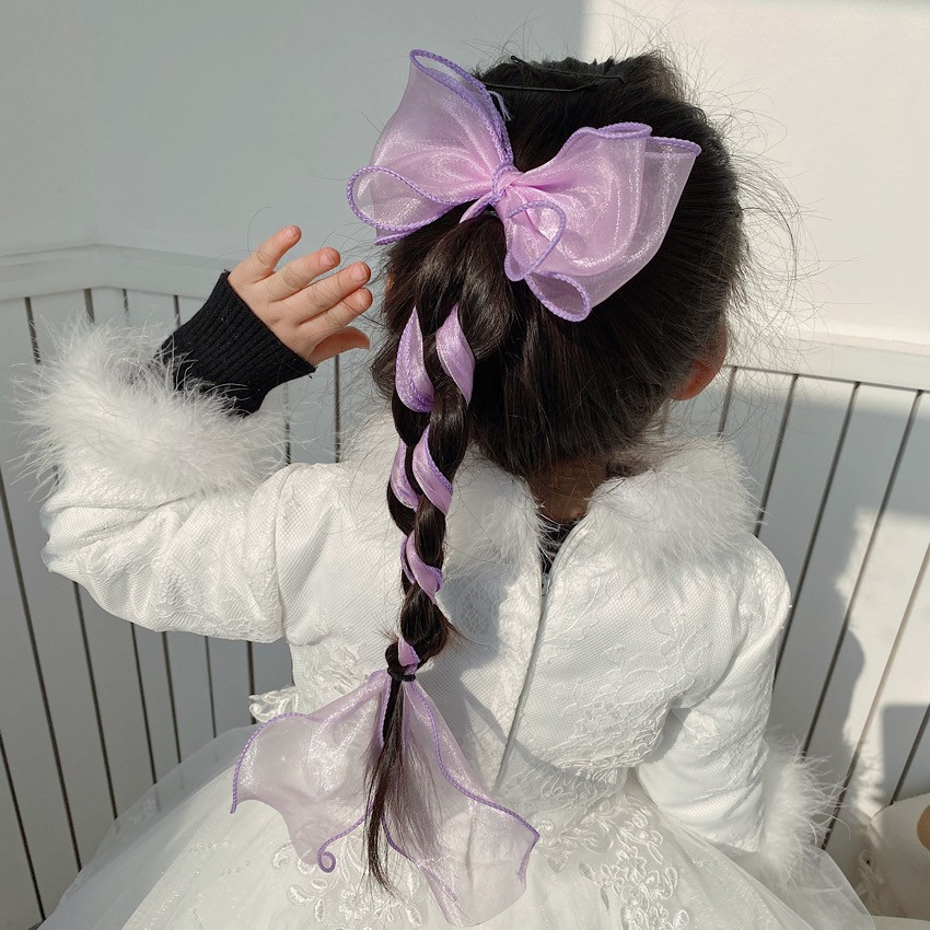 Kẹp tóc nơ ribbon tiểu thư xinh xắn