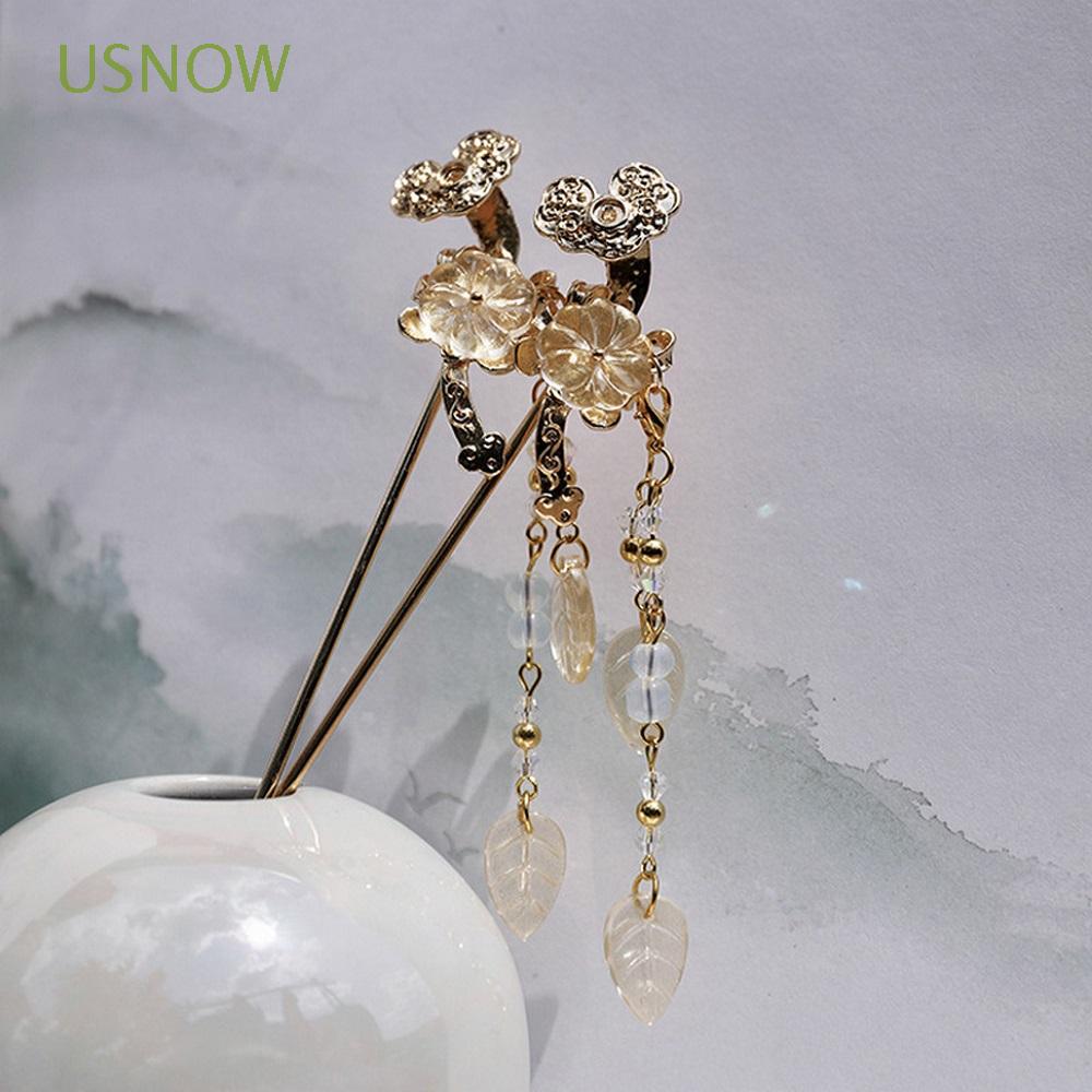 Trâm cài tóc hình hoa và lá nhiều màu tùy chọn thời trang cổ điển