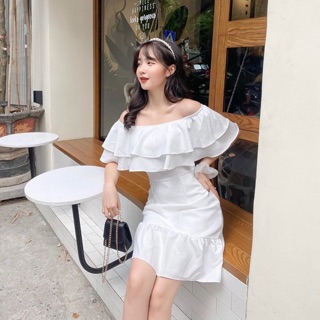 Đầm trễ vai BlaPink dự tiệc thiết kế chéo vai Chevy Dress - T112