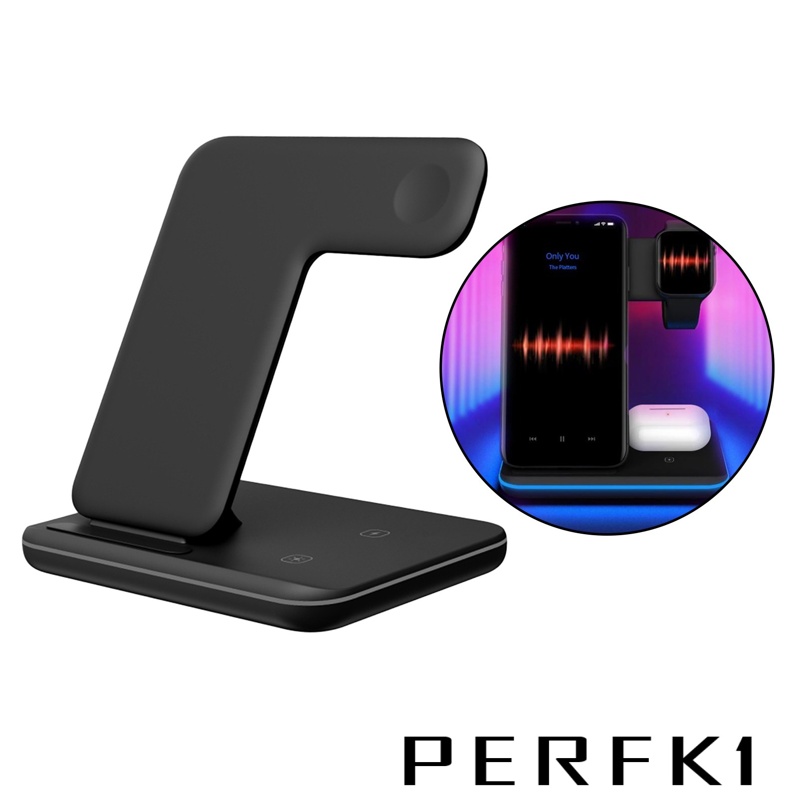 Hot 3 in 1 15W Wireless Fast Charging Station Charger Dock Stand for iPhone